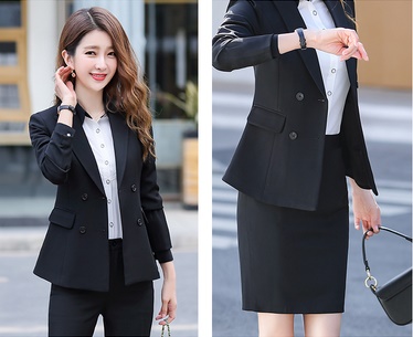 pre-order ** ชุดทำงาน ชุดพนักงานบริษัท ชุดยูนิฟอร์ม (เสื้อสูท+กระโปรง) สีตามภาพ ไซร์ S M L XL 2XL 3XL 4XL
