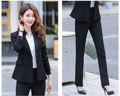 pre-order ** ชุดทำงาน ชุดพนักงานบริษัท ชุดยูนิฟอร์ม (เสื้อสูท+กางเกง) สีตามภาพ ไซร์ S M L XL 2XL 3XL 4XL