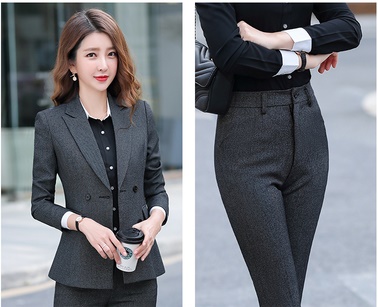 pre-order ** ชุดทำงาน ชุดพนักงานบริษัท ชุดยูนิฟอร์ม (เสื้อสูท+กางเกง) สีตามภาพ ไซร์ S M L XL 2XL 3XL 4XL