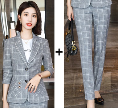 pre-order ** ชุดทำงาน ชุดพนักงานบริษัท ชุดยูนิฟอร์ม (เสื้อสูท+กางเกง) สีตามภาพ ไซร์ S M L XL 2XL 3XL 4XL 5XL