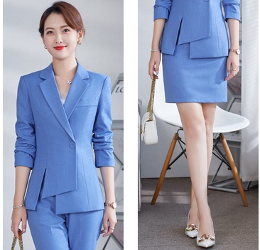 pre-order ** ชุดทำงาน ชุดพนักงานบริษัท ชุดยูนิฟอร์ม (เสื้อสูท+กระโปรง) สีตามภาพ ไซร์ S M L XL 2XL 3XL 4XL