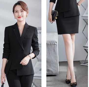 pre-order ** ชุดทำงาน ชุดพนักงานบริษัท ชุดยูนิฟอร์ม (เสื้อสูท+กางเกง) สีตามภาพ ไซร์ S M L XL 2XL 3XL 4XL