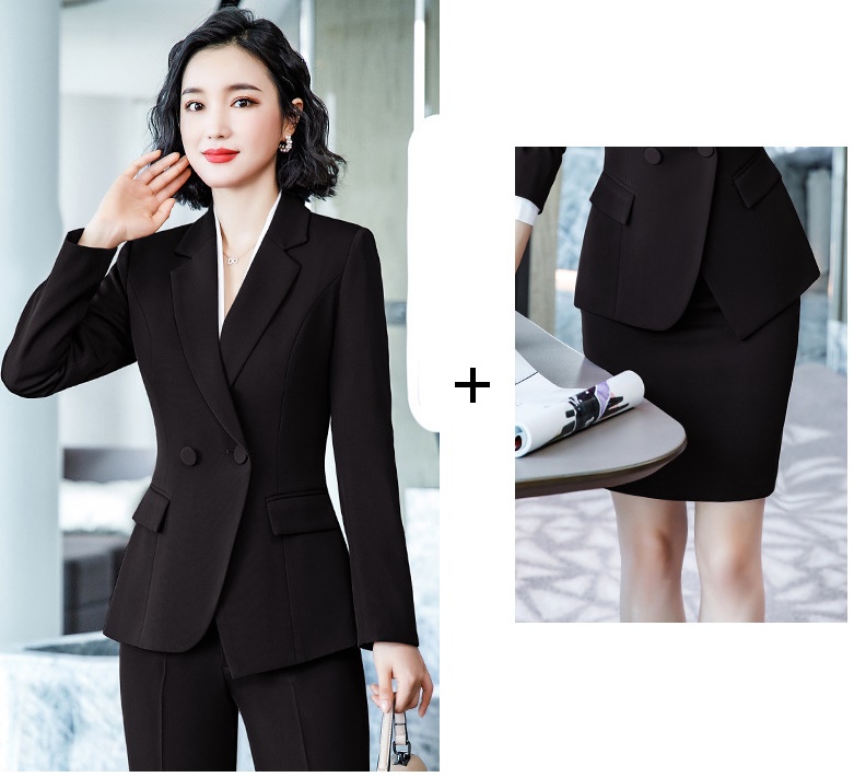 pre-order ** ชุดทำงาน ชุดพนักงานบริษัท ชุดยูนิฟอร์ม (เสื้อสูท+กระโปรง) สีตามภาพ ไซร์ S M L XL 2XL 3XL 4XL