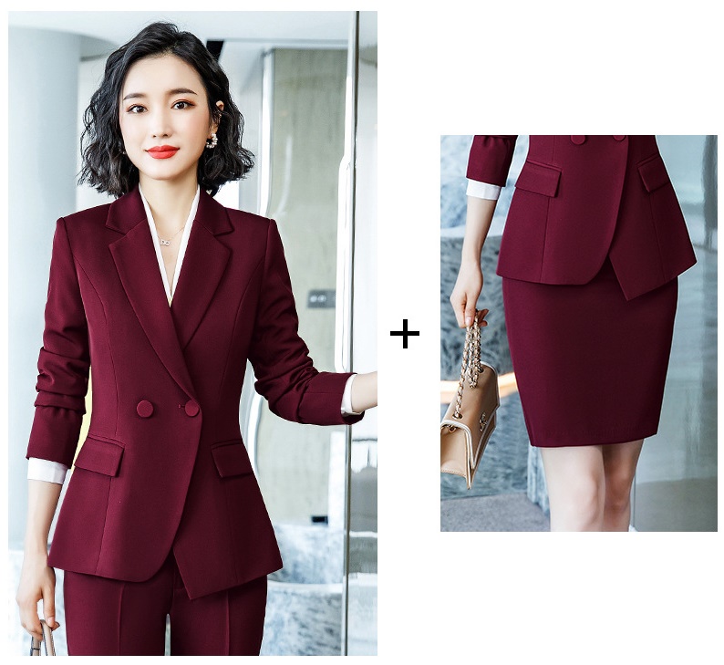 pre-order ** ชุดทำงาน ชุดพนักงานบริษัท ชุดยูนิฟอร์ม (เสื้อสูท+กระโปรง) สีตามภาพ ไซร์ S M L XL 2XL 3XL 4XL
