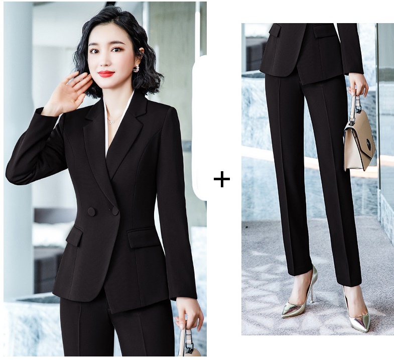 pre-order ** ชุดทำงาน ชุดพนักงานบริษัท ชุดยูนิฟอร์ม (เสื้อสูท+กางเกง) สีตามภาพ ไซร์ S M L XL 2XL 3XL 4XL