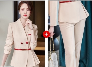 pre-order ** ชุดทำงาน ชุดพนักงานบริษัท ชุดยูนิฟอร์ม (เสื้อสูท+กระโปรง) สีตามภาพ ไซร์ S M L XL 2XL 3XL 4XL