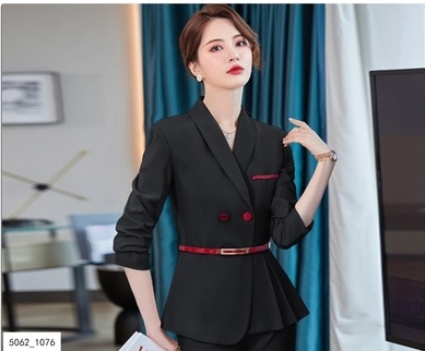 pre-order ** ชุดทำงาน ชุดพนักงานบริษัท ชุดยูนิฟอร์ม (เสื้อสูท+กระโปรง) สีตามภาพ ไซร์ S M L XL 2XL 3XL 4XL