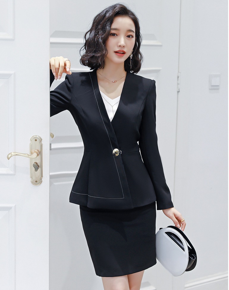 pre-order ** ชุดทำงาน ชุดพนักงานบริษัท ชุดยูนิฟอร์ม (เสื้อสูท+กระโปรง) สีตามภาพ ไซร์ S M L XL 2XL 3XL 4XL