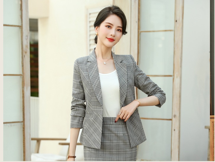 pre-order ** ชุดทำงาน ชุดพนักงานบริษัท ชุดยูนิฟอร์ม (เสื้อสูท+กระโปรง) สีตามภาพ ไซร์ S M L XL 2XL 3XL 4XL