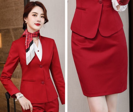 pre-order ** ชุดทำงาน ชุดพนักงานบริษัท ชุดยูนิฟอร์ม (เสื้อสูท+กระโปรง) สีตามภาพ ไซร์ S M L XL 2XL 3XL 4XL