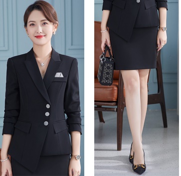 pre-order ** ชุดทำงาน ชุดพนักงานบริษัท ชุดยูนิฟอร์ม (เสื้อสูท+กระโปรง) สีตามภาพ ไซร์ S M L XL 2XL 3XL 4XL