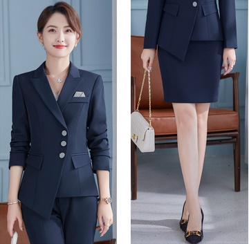 pre-order ** ชุดทำงาน ชุดพนักงานบริษัท ชุดยูนิฟอร์ม (เสื้อสูท+กระโปรง) สีตามภาพ ไซร์ S M L XL 2XL 3XL 4XL