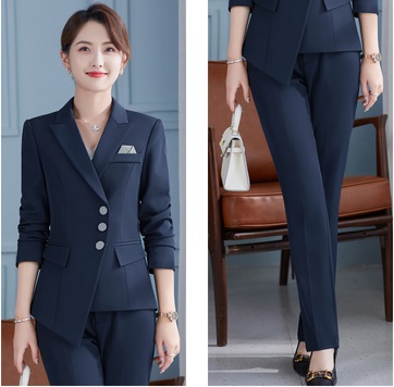pre-order ** ชุดทำงาน ชุดพนักงานบริษัท ชุดยูนิฟอร์ม (เสื้อสูท+กางเกง) สีตามภาพ ไซร์ S M L XL 2XL 3XL 4XL