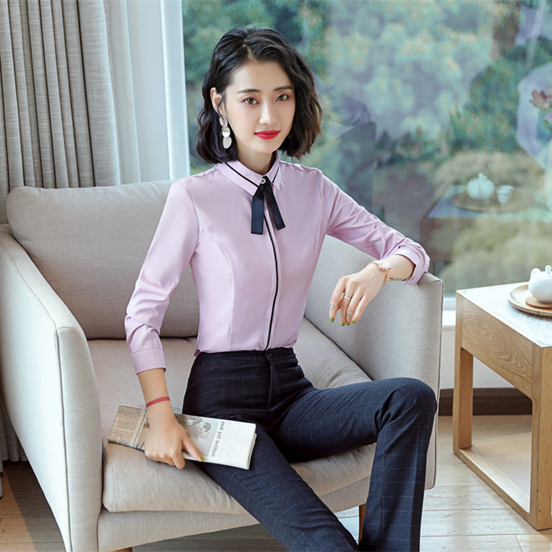 pre-order ** ชุดทำงาน ชุดพนักงานบริษัท ชุดยูนิฟอร์ม (เสื้อเชิ้ต) สีตามภาพ ไซร์ S M L XL 2XL 3XL 4XL 5XL
