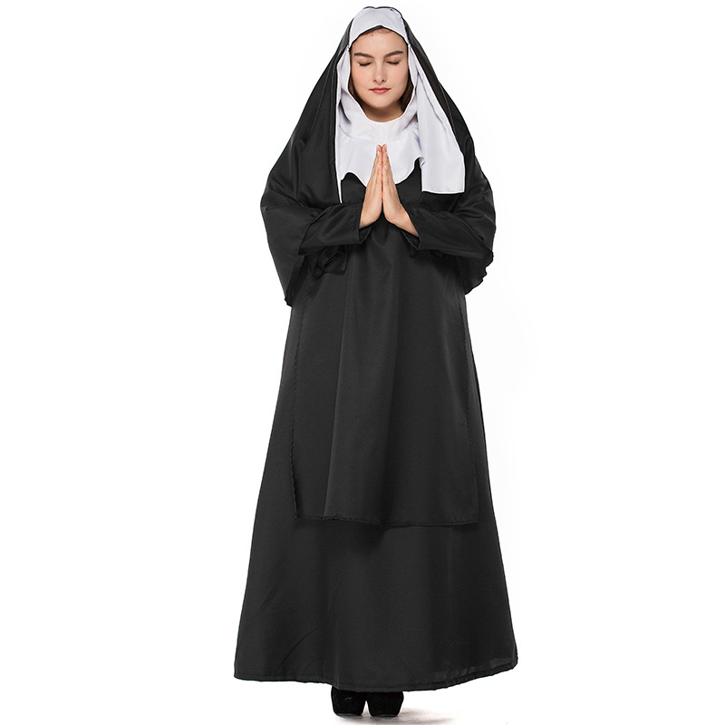 ++พร้อมส่ง+ชุดแม่ชีคนอ้วน แฟนซีแม่ชีสีดำ ชุดแม่ชีPlus size ชุดแม่ชี ชุดเดอะนัน The Nun 