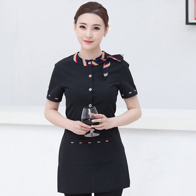 pre-oder** เสื้อพนักงานเสริฟ พนักงานโรงแรม พนักงานรีสอร์ท (สินค้าไม่รวมกางเกง) ***สินค้าไม่สามารถเปลี่ยนสีและรูปแบบได้คะ สีตามภาพ ไซร์ L XL 2XL 3XL 4XL 
