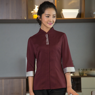 pre-oder** เสื้อพนักงานเสริฟ พนักงานโรงแรม พนักงานรีสอร์ท (สินค้าไม่รวมกางเกง) ***สินค้าไม่สามารถเปลี่ยนสีและรูปแบบได้คะ สีตามภาพ ไซร์ L XL 2XL 3XL 4XL 