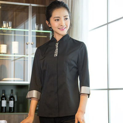 pre-oder** เสื้อพนักงานเสริฟ พนักงานโรงแรม พนักงานรีสอร์ท (สินค้าไม่รวมกางเกง) ***สินค้าไม่สามารถเปลี่ยนสีและรูปแบบได้คะ สีตามภาพ ไซร์ L XL 2XL 3XL 4XL 
