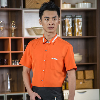 pre-oder** เสื้อพนักงานเสริฟ พนักงานโรงแรม พนักงานรีสอร์ท (สินค้าไม่รวมกางเกง) ***สินค้าไม่สามารถเปลี่ยนสีและรูปแบบได้คะ สีตามภาพ ไซร์ L XL 2XL 3XL 4XL 