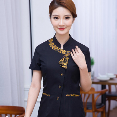 pre-oder** เสื้อพนักงานเสริฟ พนักงานโรงแรม พนักงานรีสอร์ท (สินค้าไม่รวมกางเกง) ***สินค้าไม่สามารถเปลี่ยนสีและรูปแบบได้คะ สีตามภาพ ไซร์ L XL 2XL 3XL 4XL 