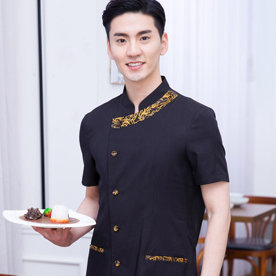 pre-oder** เสื้อพนักงานเสริฟ พนักงานโรงแรม พนักงานรีสอร์ท (สินค้าไม่รวมกางเกง) ***สินค้าไม่สามารถเปลี่ยนสีและรูปแบบได้คะ สีตามภาพ ไซร์ L XL 2XL 3XL 4XL 