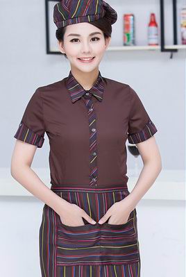 pre-oder** เสื้อพนักงานเสริฟ พนักงานโรงแรม พนักงานรีสอร์ท (สินค้าไม่รวมกางเกง) ***สินค้าไม่สามารถเปลี่ยนสีและรูปแบบได้คะ สีตามภาพ ไซร์ L XL 2XL 3XL 4XL 