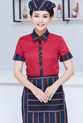 pre-oder** เสื้อพนักงานเสริฟ พนักงานโรงแรม พนักงานรีสอร์ท (สินค้าไม่รวมกางเกง) ***สินค้าไม่สามารถเปลี่ยนสีและรูปแบบได้คะ สีตามภาพ ไซร์ L XL 2XL 3XL 4XL 