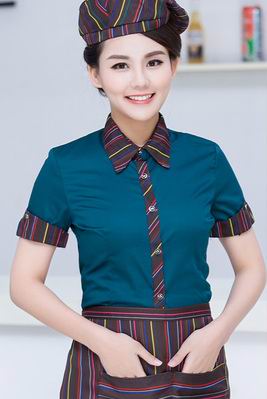 pre-oder** เสื้อพนักงานเสริฟ พนักงานโรงแรม พนักงานรีสอร์ท (สินค้าไม่รวมกางเกง) ***สินค้าไม่สามารถเปลี่ยนสีและรูปแบบได้คะ สีตามภาพ ไซร์ L XL 2XL 3XL 4XL 