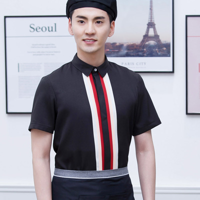pre-oder** เสื้อพนักงานเสริฟ พนักงานโรงแรม พนักงานรีสอร์ท (สินค้าไม่รวมกางเกง) ***สินค้าไม่สามารถเปลี่ยนสีและรูปแบบได้คะ สีตามภาพ ไซร์ L XL 2XL 3XL 4XL 