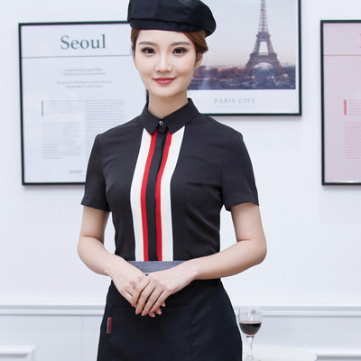 pre-oder** เสื้อพนักงานเสริฟ พนักงานโรงแรม พนักงานรีสอร์ท (สินค้าไม่รวมกางเกง) ***สินค้าไม่สามารถเปลี่ยนสีและรูปแบบได้คะ สีตามภาพ ไซร์ L XL 2XL 3XL 4XL 