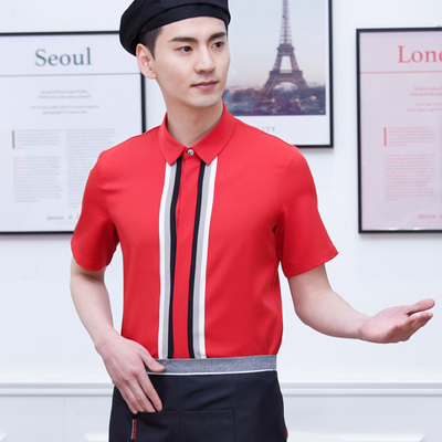 pre-oder** เสื้อพนักงานเสริฟ พนักงานโรงแรม พนักงานรีสอร์ท (สินค้าไม่รวมกางเกง) ***สินค้าไม่สามารถเปลี่ยนสีและรูปแบบได้คะ สีตามภาพ ไซร์ L XL 2XL 3XL 4XL 