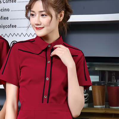 pre-oder** เสื้อพนักงานเสริฟ พนักงานโรงแรม พนักงานรีสอร์ท (สินค้าไม่รวมกางเกง) ***สินค้าไม่สามารถเปลี่ยนสีและรูปแบบได้คะ สีตามภาพ ไซร์ L XL 2XL 3XL 4XL 