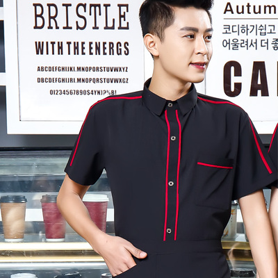 pre-oder** เสื้อพนักงานเสริฟ พนักงานโรงแรม พนักงานรีสอร์ท (สินค้าไม่รวมกางเกง) ***สินค้าไม่สามารถเปลี่ยนสีและรูปแบบได้คะ สีตามภาพ ไซร์ L XL 2XL 3XL 4XL 