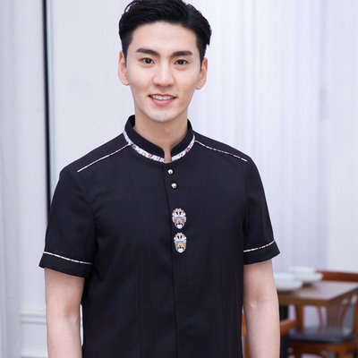 pre-oder** เสื้อพนักงานเสริฟ พนักงานโรงแรม พนักงานรีสอร์ท (สินค้าไม่รวมกางเกง) ***สินค้าไม่สามารถเปลี่ยนสีและรูปแบบได้คะ สีตามภาพ ไซร์ L XL 2XL 3XL 4XL 