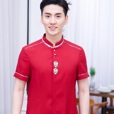 pre-oder** เสื้อพนักงานเสริฟ พนักงานโรงแรม พนักงานรีสอร์ท (สินค้าไม่รวมกางเกง) ***สินค้าไม่สามารถเปลี่ยนสีและรูปแบบได้คะ สีตามภาพ ไซร์ L XL 2XL 3XL 4XL 