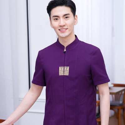 pre-oder** เสื้อพนักงานเสริฟ พนักงานโรงแรม พนักงานรีสอร์ท (สินค้าไม่รวมกางเกง) ***สินค้าไม่สามารถเปลี่ยนสีและรูปแบบได้คะ สีตามภาพ ไซร์ L XL 2XL 3XL 4XL 