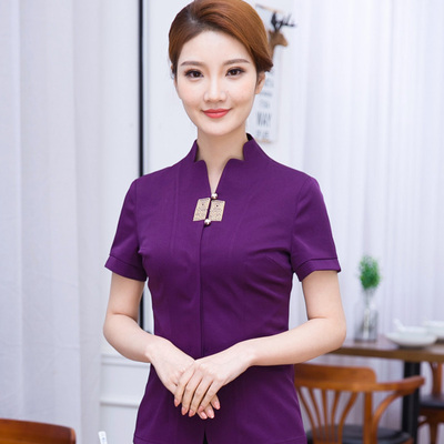 pre-oder** เสื้อพนักงานเสริฟ พนักงานโรงแรม พนักงานรีสอร์ท (สินค้าไม่รวมกางเกง) ***สินค้าไม่สามารถเปลี่ยนสีและรูปแบบได้คะ สีตามภาพ ไซร์ L XL 2XL 3XL 4XL 