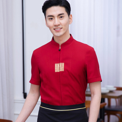 pre-oder** เสื้อพนักงานเสริฟ พนักงานโรงแรม พนักงานรีสอร์ท (สินค้าไม่รวมกางเกง) ***สินค้าไม่สามารถเปลี่ยนสีและรูปแบบได้คะ สีตามภาพ ไซร์ L XL 2XL 3XL 4XL 