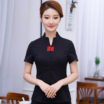 pre-oder** เสื้อพนักงานเสริฟ พนักงานโรงแรม พนักงานรีสอร์ท (สินค้าไม่รวมกางเกง) ***สินค้าไม่สามารถเปลี่ยนสีและรูปแบบได้คะ สีตามภาพ ไซร์ L XL 2XL 3XL 4XL 