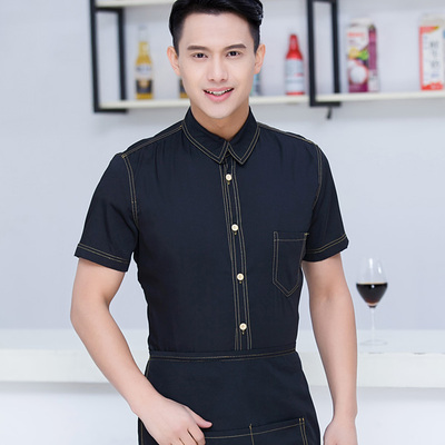 pre-oder** เสื้อพนักงานเสริฟ พนักงานโรงแรม พนักงานรีสอร์ท (สินค้าไม่รวมกางเกง) ***สินค้าไม่สามารถเปลี่ยนสีและรูปแบบได้คะ สีตามภาพ ไซร์ L XL 2XL 3XL 4XL 