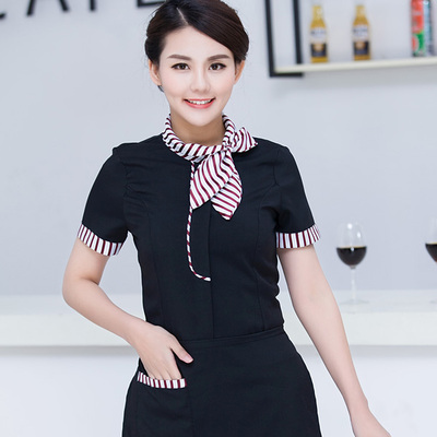 pre-oder** เสื้อพนักงานเสริฟ พนักงานโรงแรม พนักงานรีสอร์ท (สินค้าไม่รวมกางเกง) ***สินค้าไม่สามารถเปลี่ยนสีและรูปแบบได้คะ สีตามภาพ ไซร์ L XL 2XL 3XL 4XL 