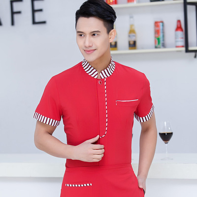 pre-oder** เสื้อพนักงานเสริฟ พนักงานโรงแรม พนักงานรีสอร์ท (สินค้าไม่รวมกางเกง) ***สินค้าไม่สามารถเปลี่ยนสีและรูปแบบได้คะ สีตามภาพ ไซร์ L XL 2XL 3XL 4XL 