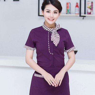 pre-oder** เสื้อพนักงานเสริฟ พนักงานโรงแรม พนักงานรีสอร์ท (สินค้าไม่รวมกางเกง) ***สินค้าไม่สามารถเปลี่ยนสีและรูปแบบได้คะ สีตามภาพ ไซร์ L XL 2XL 3XL 4XL 