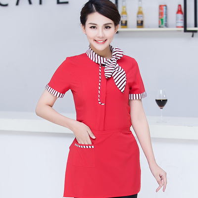 pre-oder** เสื้อพนักงานเสริฟ พนักงานโรงแรม พนักงานรีสอร์ท (สินค้าไม่รวมกางเกง) ***สินค้าไม่สามารถเปลี่ยนสีและรูปแบบได้คะ สีตามภาพ ไซร์ L XL 2XL 3XL 4XL 