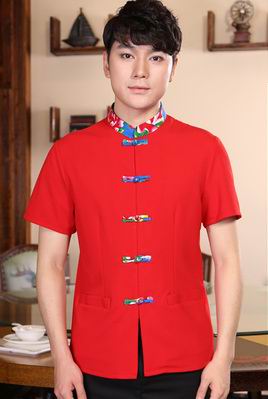 pre-oder** เสื้อพนักงานเสริฟ พนักงานโรงแรม พนักงานรีสอร์ท (สินค้าไม่รวมกางเกง) ***สินค้าไม่สามารถเปลี่ยนสีและรูปแบบได้คะ สีตามภาพ ไซร์ L XL 2XL 3XL 4XL 