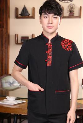 pre-oder** เสื้อพนักงานเสริฟ พนักงานโรงแรม พนักงานรีสอร์ท (สินค้าไม่รวมกางเกง) ***สินค้าไม่สามารถเปลี่ยนสีและรูปแบบได้คะ สีตามภาพ ไซร์ L XL 2XL 3XL 4XL 