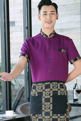 pre-oder** เสื้อพนักงานเสริฟ พนักงานโรงแรม พนักงานรีสอร์ท (สินค้าไม่รวมกางเกง) ***สินค้าไม่สามารถเปลี่ยนสีและรูปแบบได้คะ สีตามภาพ ไซร์ L XL 2XL 3XL 4XL 