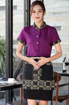 pre-oder** เสื้อพนักงานเสริฟ พนักงานโรงแรม พนักงานรีสอร์ท (สินค้าไม่รวมกางเกง) ***สินค้าไม่สามารถเปลี่ยนสีและรูปแบบได้คะ สีตามภาพ ไซร์ L XL 2XL 3XL 4XL 