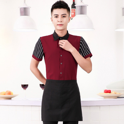 pre-oder** เสื้อพนักงานเสริฟ พนักงานโรงแรม พนักงานรีสอร์ท (สินค้าไม่รวมกางเกง) ***สินค้าไม่สามารถเปลี่ยนสีและรูปแบบได้คะ สีตามภาพ ไซร์ L XL 2XL 3XL 4XL 