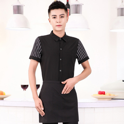 pre-oder** เสื้อพนักงานเสริฟ พนักงานโรงแรม พนักงานรีสอร์ท (สินค้าไม่รวมกางเกง) ***สินค้าไม่สามารถเปลี่ยนสีและรูปแบบได้คะ สีตามภาพ ไซร์ L XL 2XL 3XL 4XL 
